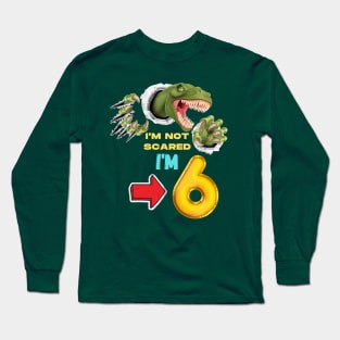 6th Birthday Dinosaur Long Sleeve T-Shirt